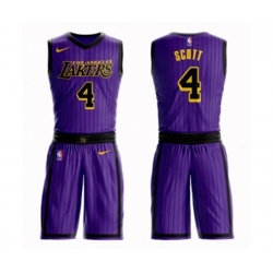 Los Angeles Lakers #4 Byron Scott Swingman Purple Basketball Suit Jersey - City Edition