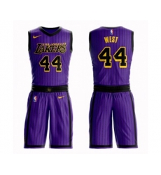 Los Angeles Lakers #44 Jerry West Authentic Purple Basketball Suit Jersey - City Edition