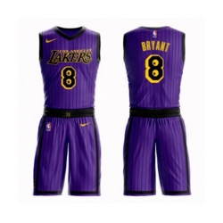 Los Angeles Lakers #8 Kobe Bryant Authentic Purple Basketball Suit Jersey - City Edition