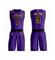 Los Angeles Lakers #9 Nick Van Exel Swingman Purple Basketball Suit Jersey - City Edition