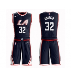Los Angeles Clippers #32 Blake Griffin Authentic Navy Blue Basketball Suit Jersey - City Edition
