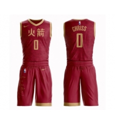 Houston Rockets #0 Marquese Chriss Authentic Red Basketball Suit Jersey - City Edition