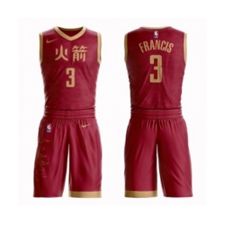 Houston Rockets #3 Steve Francis Swingman Red Basketball Suit Jersey - City Edition