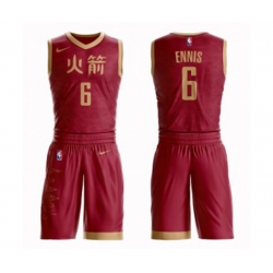 Houston Rockets #6 Tyler Ennis Swingman Red Basketball Suit Jersey - City Edition