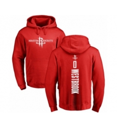 Houston Rockets #0 Russell Westbrook Red Backer Pullover Hoodie