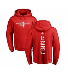 Houston Rockets #15 Clint Capela Red Backer Pullover Hoodie