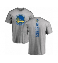 Golden State Warriors #8 Alec Burks Ash Backer T-Shirt