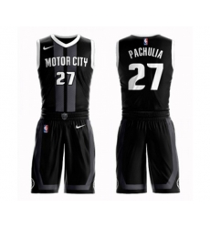 Detroit Pistons #27 Zaza Pachulia Swingman Black Basketball Suit Jersey - City Edition