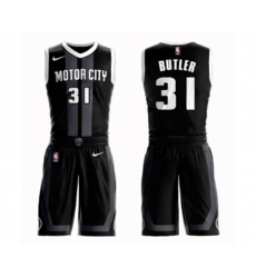 Detroit Pistons #31 Caron Butler Swingman Black Basketball Suit Jersey - City Edition