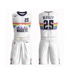Denver Nuggets #25 Malik Beasley Authentic White Basketball Suit Jersey - City Edition