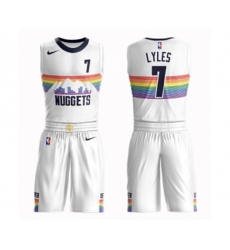 Denver Nuggets #7 Trey Lyles Authentic White Basketball Suit Jersey - City Edition