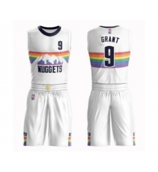 Denver Nuggets #9 Jerami Grant Authentic White Basketball Suit Jersey - City Edition