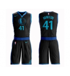 Dallas Mavericks #41 Dirk Nowitzki Authentic Black Basketball Suit Jersey - City Edition