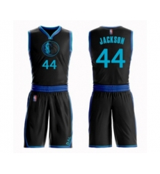 Dallas Mavericks #44 Justin Jackson Authentic Black Basketball Suit Jersey - City Edition
