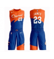 Cleveland Cavaliers #23 LeBron James Authentic Blue Basketball Suit Jersey - City Edition