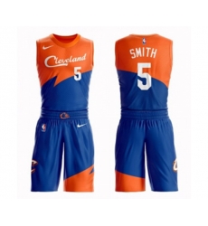 Cleveland Cavaliers #5 J.R. Smith Swingman Blue Basketball Suit Jersey - City Edition