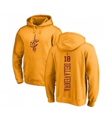 Cleveland Cavaliers #18 Matthew Dellavedova Gold One Color Backer Pullover Hoodie