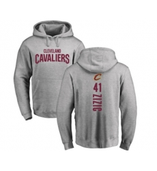 Cleveland Cavaliers #41 Ante Zizic Ash Backer Pullover Hoodie