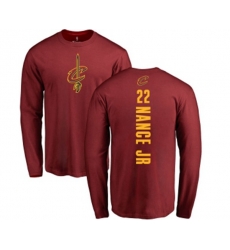 Cleveland Cavaliers #22 Larry Nance Jr. Maroon Backer Long Sleeve T-Shirt