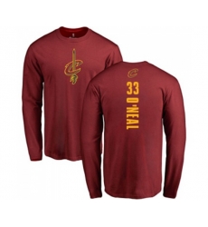 Cleveland Cavaliers #33 Shaquille ONeal Maroon Backer Long Sleeve T-Shirt