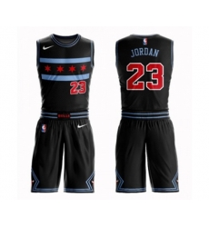 Chicago Bulls #23 Michael Jordan Swingman Black Basketball Suit Jersey - City Edition