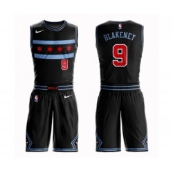 Chicago Bulls #9 Antonio Blakeney Authentic Black Basketball Suit Jersey - City Edition