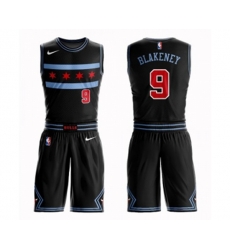 Chicago Bulls #9 Antonio Blakeney Swingman Black Basketball Suit Jersey - City Edition