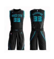 Jordan Charlotte Hornets #33 Alonzo Mourning Authentic Black Basketball Suit Jersey - City Edition