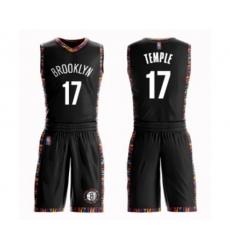 Brooklyn Nets #17 Garrett Temple Authentic Black Basketball Suit Jersey - City Edition