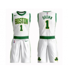 Boston Celtics #1 Walter Brown Swingman White Basketball Suit Jersey - City Edition