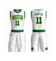 Boston Celtics #11 Enes Kanter Authentic White Basketball Suit Jersey - City Edition