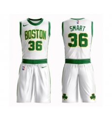 Boston Celtics #36 Marcus Smart Authentic White Basketball Suit Jersey - City Edition