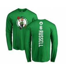 Boston Celtics #6 Bill Russell Kelly Green Backer Long Sleeve T-Shirt