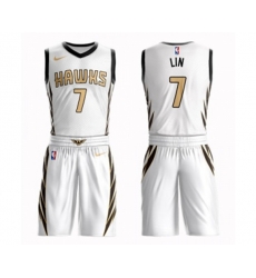 Atlanta Hawks #7 Jeremy Lin Swingman White Basketball Suit Jersey - City Edition
