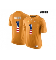 2016 US Flag Fashion 2016 Youth Tennessee Volunteers Jalen Hurd #1 College Football Limited Jersey - Orange
