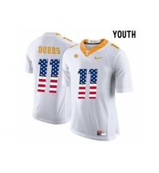 2016 US Flag Fashion 2016 Youth Tennessee Volunteers Joshua Dobbs #11 College Football Limited Jersey - White