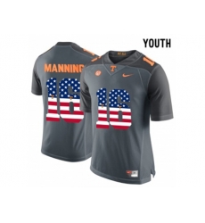 2016 US Flag Fashion 2016 Youth Tennessee Volunteers Peyton Manning #16 College Football Limited Jersey - Grey