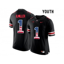 2016 US Flag Fashion Youth Ohio State Buckeyes Braxton Miller #1 College Football Limited Jersey - Blackout 2016 US Flag Fashion Youth Ohio State Buckeyes Braxton Miller #1 College Football Limited Jersey - Blackout