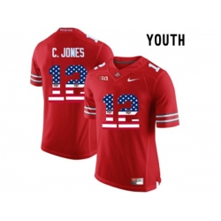 2016 US Flag Fashion Youth Ohio State Buckeyes C.Jones #12 College Football Limited Jersey - Scarlet 2016 US Flag Fashion Youth Ohio State Buckeyes C.Jones #12 College Football Limited Jersey - Scarlet