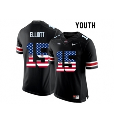 2016 US Flag Fashion Youth Ohio State Buckeyes Ezekiel Elliott #15 College Football Limited Jersey - Black