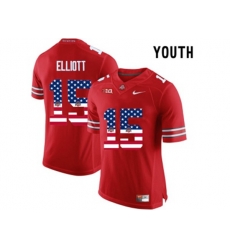 2016 US Flag Fashion Youth Ohio State Buckeyes Ezekiel Elliott #15 College Football Limited Jersey - Scarlet