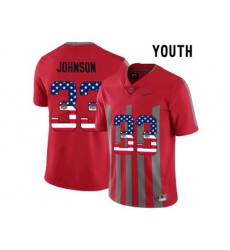 2016 US Flag Fashion Youth Ohio State Buckeyes Pete Johnson #33 College Football Alternate Elite Jersey - Scarlet