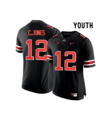 2016 Youth Ohio State Buckeyes C.Jones #12 College Football Limited Jersey - Blackout
