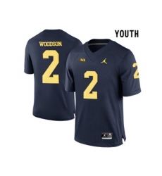 2016 Youth Jordan Brand Michigan Wolverines Charles Woodson #2 College Football Limited Jersey - Navy Blue