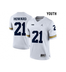 2016 Youth Jordan Brand Michigan Wolverines Desmond Howard #21 College Football Limited Jersey - White