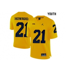 2016 Youth Jordan Brand Michigan Wolverines Desmond Howard #21 College Football Limited Jersey - Yellow