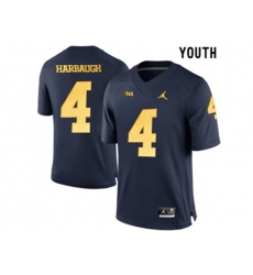 2016 Youth Jordan Brand Michigan Wolverines Jim Harbaugh #4 College Football Limited Jersey - Navy Blue