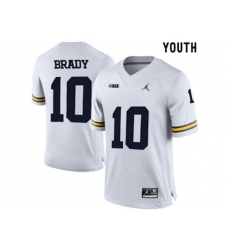 2016 Youth Jordan Brand Michigan Wolverines Tom Brady #10 College Football Limited Jersey - Whit