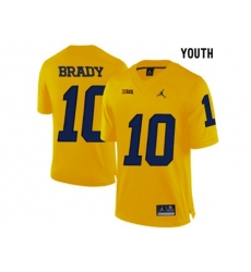 2016 Youth Jordan Brand Michigan Wolverines Tom Brady #10 College Football Limited Jersey - Yellow