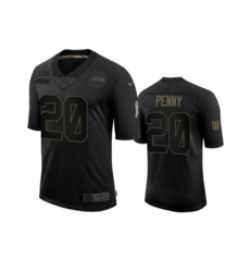 Seattle Seahawks #20 Rashaad Penny Black 2020 Salute to Service Limited Jersey